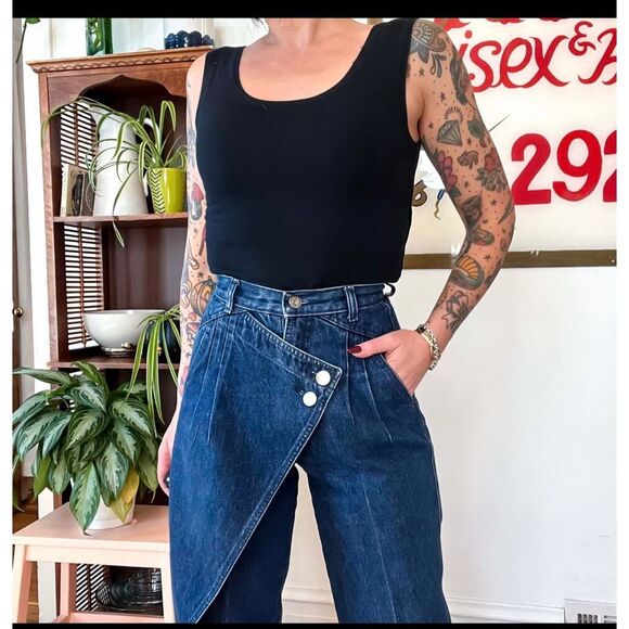 Rocky Mountain wrap women’s  28 vintage 90s blue jeans high rise bareback  weste - Picture 8 of 8